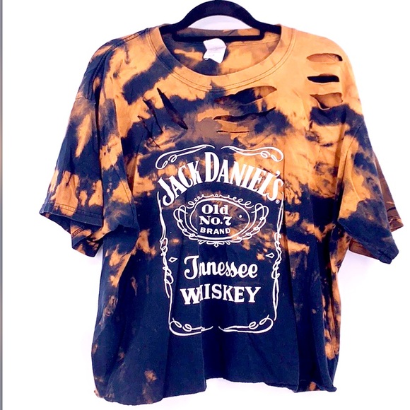 Vintage Tops - Vintage Jack Daniels whiskey bleached crop top XL